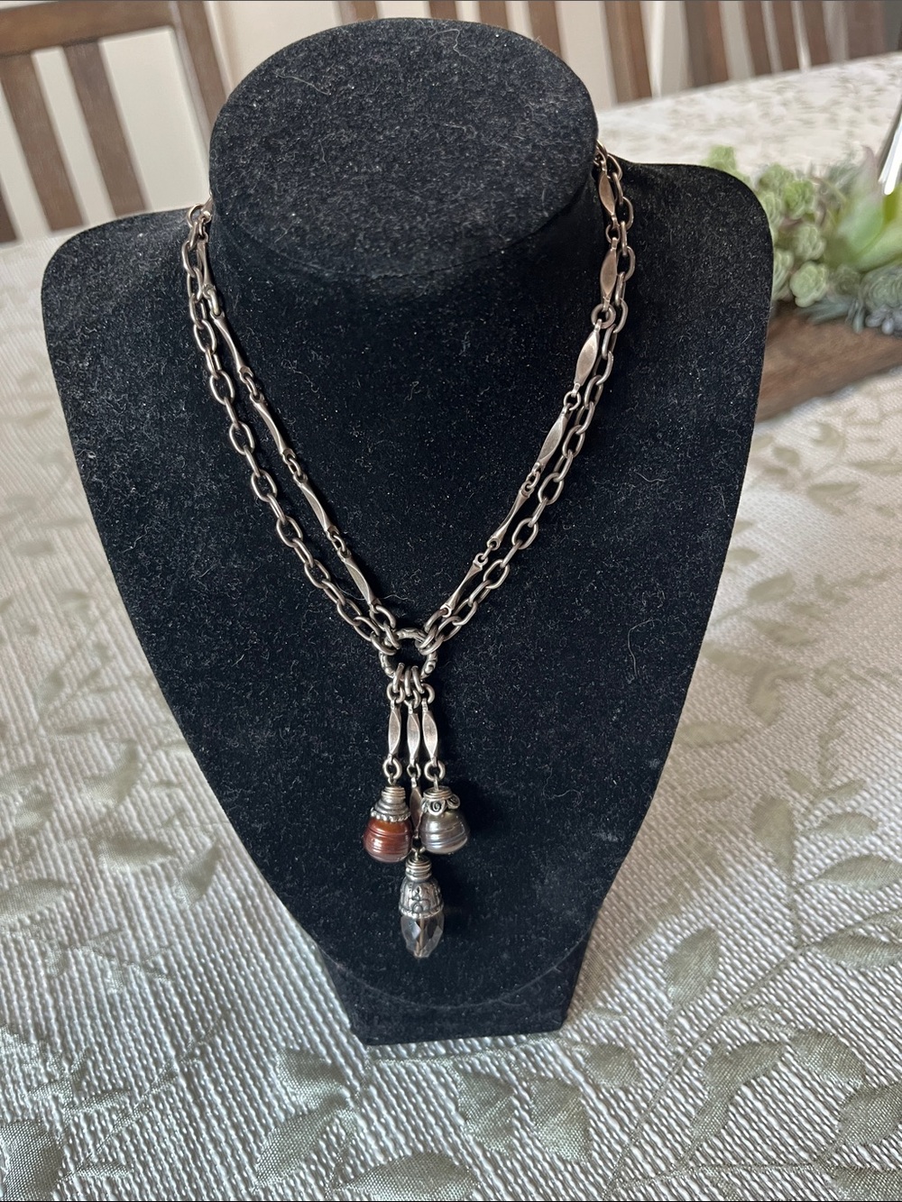 ALANA LEIGH Pearl and Smoky Quartz Sterling Silver Necklace